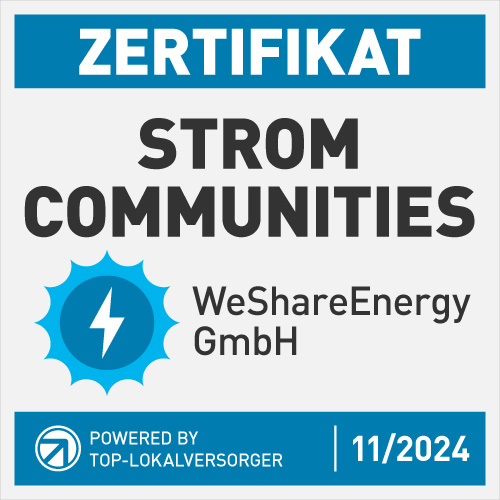 Zertifikat für Stromcommunitys